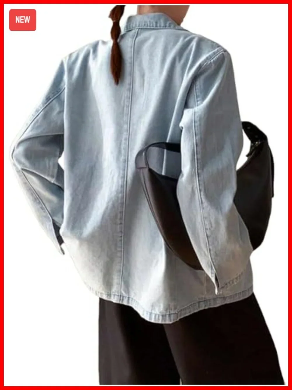 Women's Open Front Denim Blazer Jacket Lightweight Casual Blazer